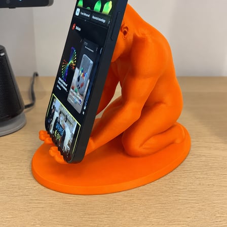 Lexroo 3D Baskı Goril Telefon Tutucu - Kaslı Goril Masaüstü Telefon Standı-Turuncu