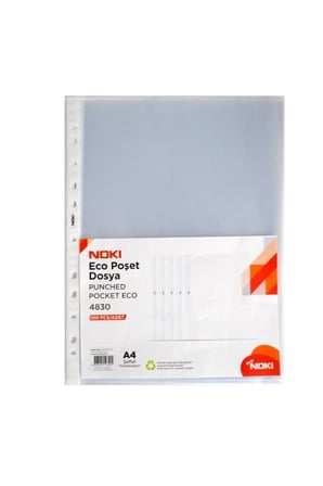 Noki Eco Poşet Dosya A4, 100'lü, Şeffaf