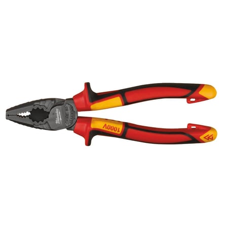 Milwaukee T4932464572 Ağır Hizmet Tipi VDE Elektrikçi, İzoleli Kombine Pense 180mm