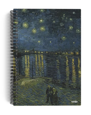 Vincent Van Gogh/Starry Night Over the Rhone,1888 | Spiralli Defter 04 | A5 | Çizgisiz | 100 Sayfa