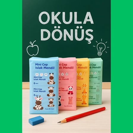 Jouis Islak Mendili Sevimli Mini Cep Tipi, Kokusuz ve Pratik Kullanım