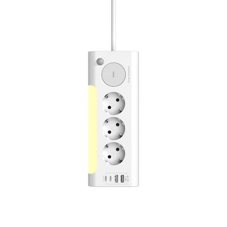 S-link PRZ06 3 Soketli 2 USB 2 TYPE-C PD20 2M 306 Joule Tam Bakır Kablolu Beyaz Akım Korumalı Priz