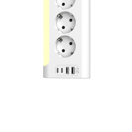 S-link PRZ06 3 Soketli 2 USB 2 TYPE-C PD20 2M 306 Joule Tam Bakır Kablolu Beyaz Akım Korumalı Priz