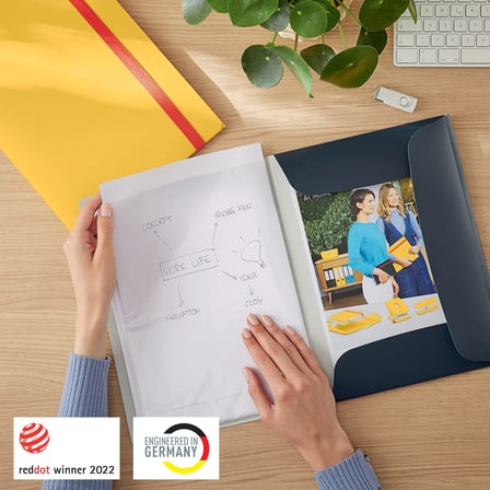 Leitz A4 sunum dosyası, 40 yaprak için 20 şeffaf dosya, kadife gri, Cosy serisi, 46700089