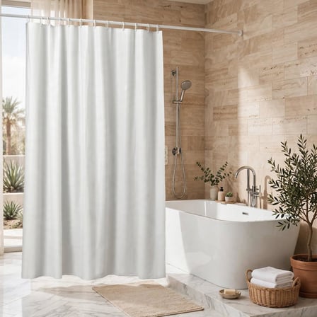 Ikea Nordrönn Duş Perdesi, Beyaz, 180x200 cm, Banyo