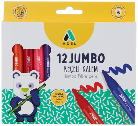 Adel Jumbo Keçeli Kalem, 12 renk