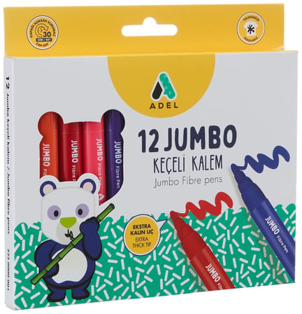 Adel Jumbo Keçeli Kalem, 12 renk
