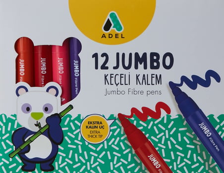 Adel Jumbo Keçeli Kalem, 12 renk