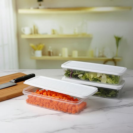 Deconox 3’lü Slim Buzdolabı ve Derin Dondurucu Saklama Kabı Seti - 3 LÜ SET)