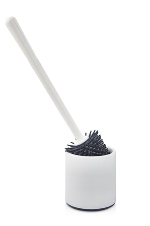 Lexroo ATA HOME Silikon WC Tuvalet Banyo Fırçası Klozet Fırçası Beyaz-Gri Oval