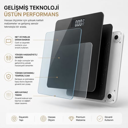 Healtcare DİJİTAL Baskül Bluetooth Vücut Analizi -Dijital Akıllı Tartı-Yağ Ölçer Tartı Akıllı