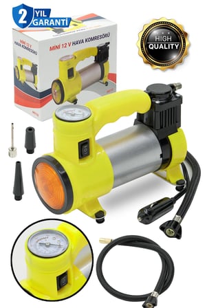 Yeni Seri Çelik Gövde Pistonlu 12 V 150 Psi Dakikada 80 Lt Araç Araba Lastik Bot Şişirme Kompresörü