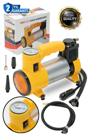 Yeni Seri Çelik Gövde Pistonlu 12 V 150 Psi Dakikada 80 Lt Araç Araba Lastik Bot Şişirme Kompresörü