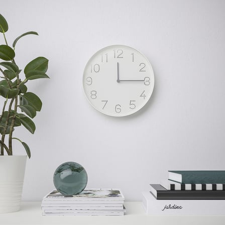 IKEA TROMMA duvar saati, 25 cm, beyaz
