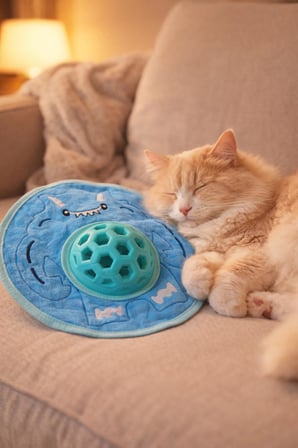 Busstier Çok Renkli Sesli Kedi Köpek Oyuncağı Ödül Mamaları İçin Zeka Geliştirici Puzzle Mama Topu