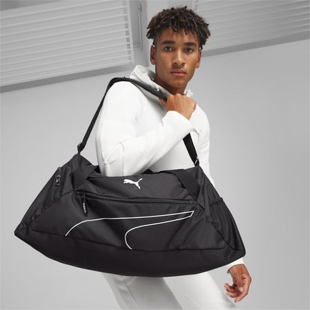 PUMA Fundamentals Sports Bag M Unisex Yetişkin Spor Çantası, Puma Black, Tek Beden