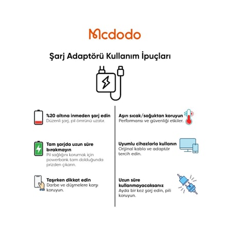 Mcdodo CH-4100 67W Gan Typec Kablolu Hızlı Şarj Adaptörü