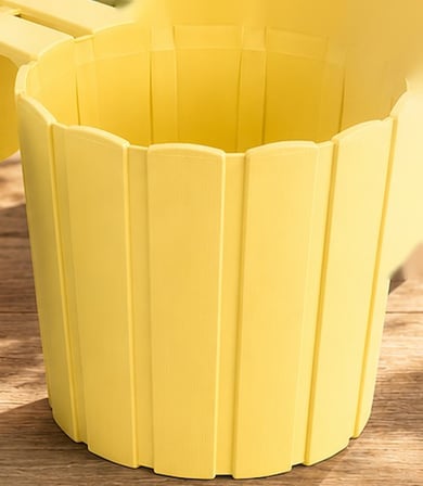 Lexroo 3D Baskı Askılı Balkon Saksısı Dikey Çizgili Dekoratif Çiçek ve Aromatik Bitki Saksısı - Sarı