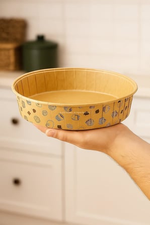 Busstier Yuvarlak Yağlı Kağıt Büyük Kek Kalıbı Uyumlu Fırın Kullanımına Uygun 17 cm Pişirme Kağıdı