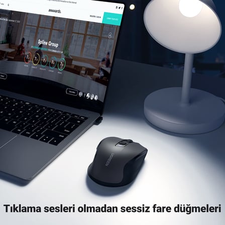 UGREEN Dizüstü Bilgisayar Kablosuz Fare Ergonomik Sessiz Tıklama USB Fare