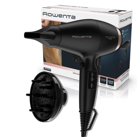 Rowenta Compact Pro+ CV6930 profesyonel saç kurutma makinesi, 2200 W, uzun ömürlü AC motor