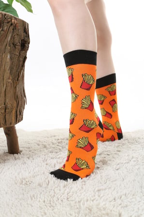 Unisex Meyve Hayvan Desenli Renkli Çorap (Patates, 36-44)