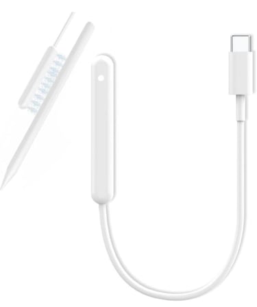 Coverzone Apple Pencil 2. Nesil İle Uyumlu Masaüstü Manyetik Type-C Şarj Cihazı Beyaz 35cm Kablo