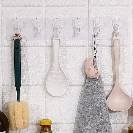 AEE® 2 Adet Şeffaf Duvar Askısı 5'li Iz Bırakmayan Güçlü Yapışkanlı Askı Kapı Arkası Banyo Mutfak