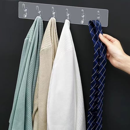 AEE® 2 Adet Şeffaf Duvar Askısı 5'li Iz Bırakmayan Güçlü Yapışkanlı Askı Kapı Arkası Banyo Mutfak