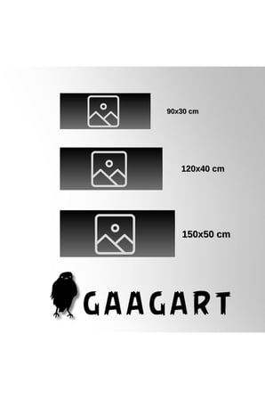 Gaagart Uzun Panaromik Kanvas Tablo Soyut Bohem Çizgisel Ağaçlar, 150 X 50