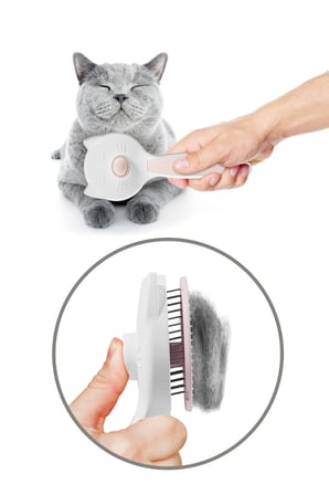 ATA HOME Kedi Köpek Otomatik Temizlenen Tuşlu Tüy Toplayıcı Tarak Basmalı Kedi Köpek Fırçası Evcil