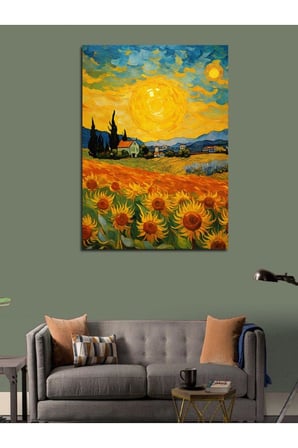 tablo mega Kanvas Tablo Van Gogh Tarzı Ayçiçekleri, 50cm x 70cm