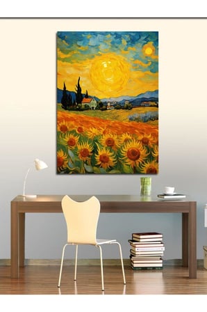 tablo mega Kanvas Tablo Van Gogh Tarzı Ayçiçekleri, 50cm x 70cm