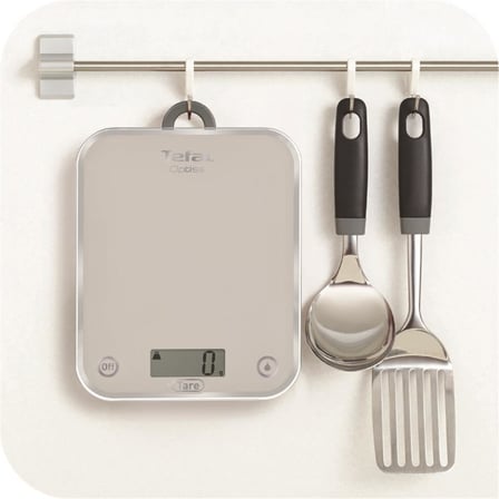 Tefal BC5004 Optiss Cam Yüzeyli Hassas Mutfak Tartısı, 5 kg Kapasite, Gümüş