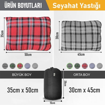 Haegs Kamp Yastığı, Seyahat Yastığı, Silikon Elyaf Dolgulu Hafif Küçük Yastık, Orta Sertlikte