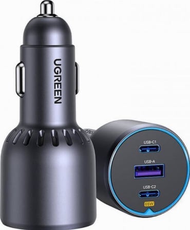 UGREEN 75W 3 Portlu Araç İçi Şarj Cihazı Çakmaklık Adaptörü, 35024