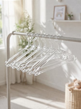 Beylini 6'lı Kristal Askılık Çocuk Kıyafetleri İçin Dayanıklı Şeffaf Plastik Elbise Gömlek Kancalı