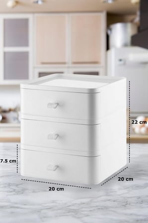 Mithra Life 3 Katlı Beyaz Makyaj Takı Organizeri MIT1064