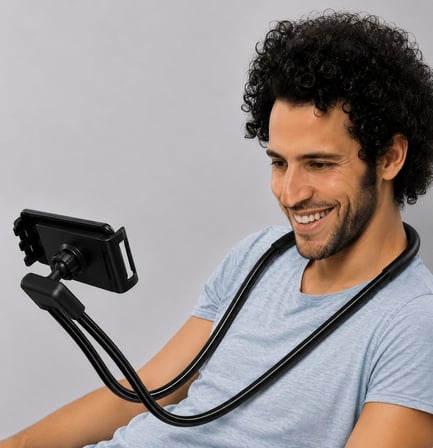 Coverzone Boyuna Takılabilir Esnek Telefon ve Tablet Tutucu 360° Dönebilen Başlık 4-10 İnç