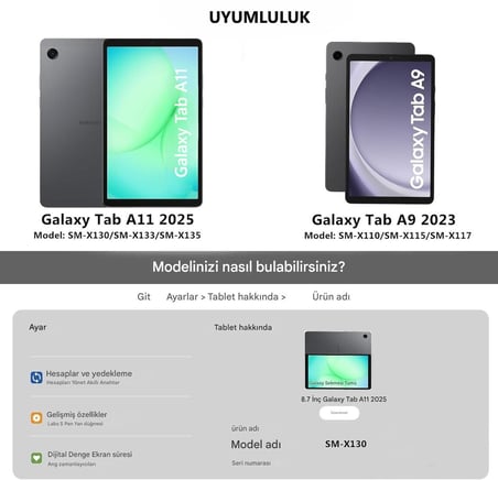 Lexroo Covpor Samsung Galaxy Tab A11 - Pembe Kedi