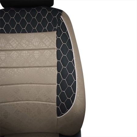 Lexroo Gof Plus Serisi Universal Oto Koltuk Kılıfı Binek 2+1 Uyumlu Tam Set (Bej)