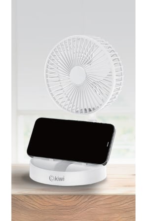Kiwi Kfan-7608 Şarjlı Beyaz Katlanılabilir Mini Fan Masa Üstü Vantilatörü Usb Soğutucu Sessiz El