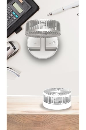 Kiwi Kfan-7608 Şarjlı Beyaz Katlanılabilir Mini Fan Masa Üstü Vantilatörü Usb Soğutucu Sessiz El