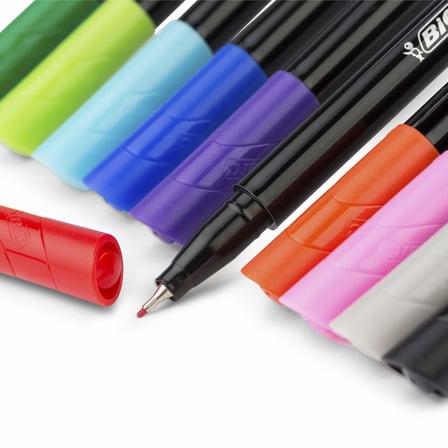 BIC Intensity Fine Liner İnce Uçlu Mavi Keçeli Kalem 12'li Kutu, 0.4 mm İnce Kalınlıkta Uç