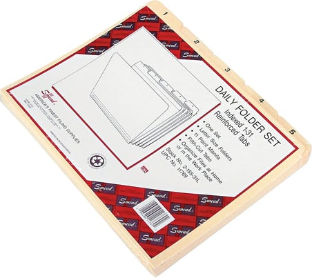 Smead Indiziert dosya düzenleyici set, her gün, klasörlere, güçlendirilmiş 1/5-Cut Tab, Letter size
