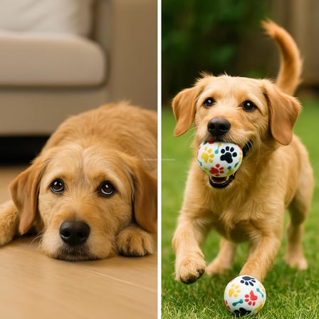 Busstier 3’lü Köpek Oyuncak Top Seti, Yumuşak Kauçuk Tenis Topu