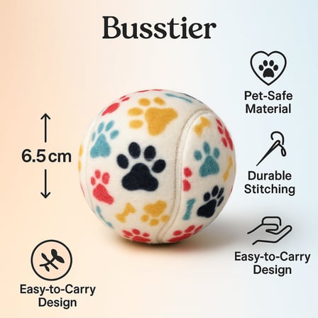 Busstier 3’lü Köpek Oyuncak Top Seti, Yumuşak Kauçuk Tenis Topu