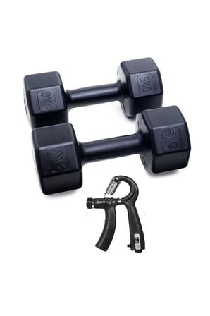 Lexroo Besinistanbul PS SPOR 5 KG DAMBIL X 2 ADET = 10 KG+SAYAÇLI AYARLANABİLİR EL YAYI SİYAH