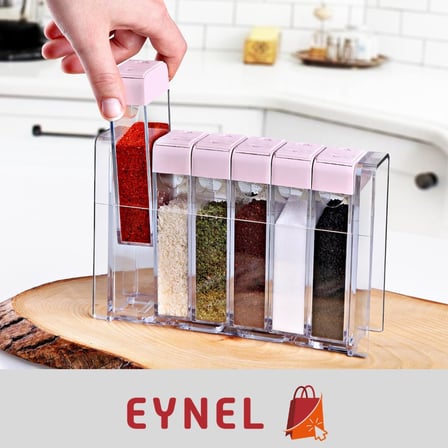 Standlı Baharatlık Seti Delikli Kapaklı Baharat Saklama Takımı Baharat Saklama Kapları Baharat