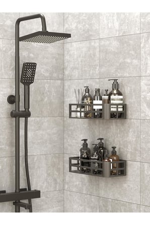 Mithra Life 2 Adet Düzenleyici Yapışkanlı Banyo Organizer Duş Rafı MIT1146